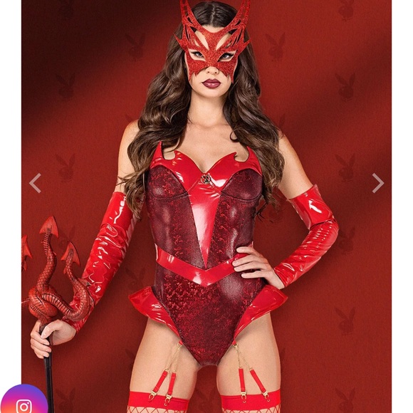 3PC PLAYBOY DEVILICIOUS COSTUME - Picture 2 of 6